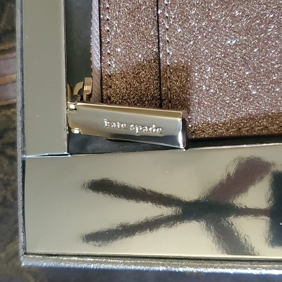 Kate spade new boxed zipper large slim cardholder glitz gold new this one sealed - Picture 6 of 7